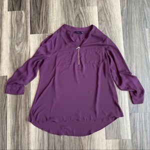 Apt 9 Burgundy Zipper Blouse